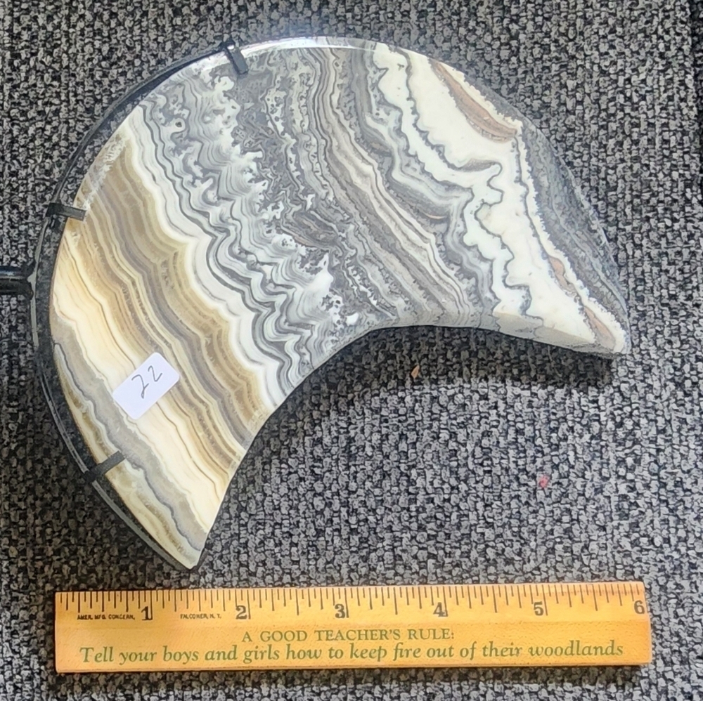 Orange Dendritic Zebra Calcite With Stand. Authentic Stone, And High Quality #22 - Picture 2 of 3